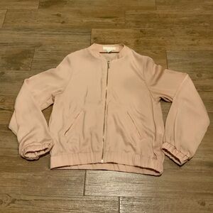 H&M's Women’s Bomber Jacket Pale Pink Size 2-Lightweight Satin Finish